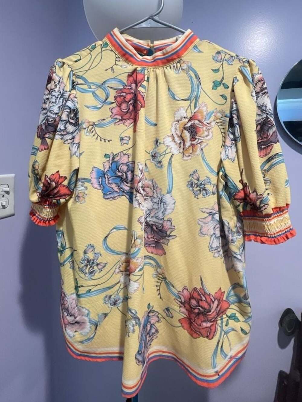 Flying Tomato Floral Print Puff Sleeve Blouse